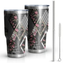 30oz Pioneer Flower Tumblers Stainless Steel Tumbler with Lid and Straw,Vacuum Insulated Double Wall Travel Tumbler Cups Mug with Cleaning Brush for Coffee,Tea