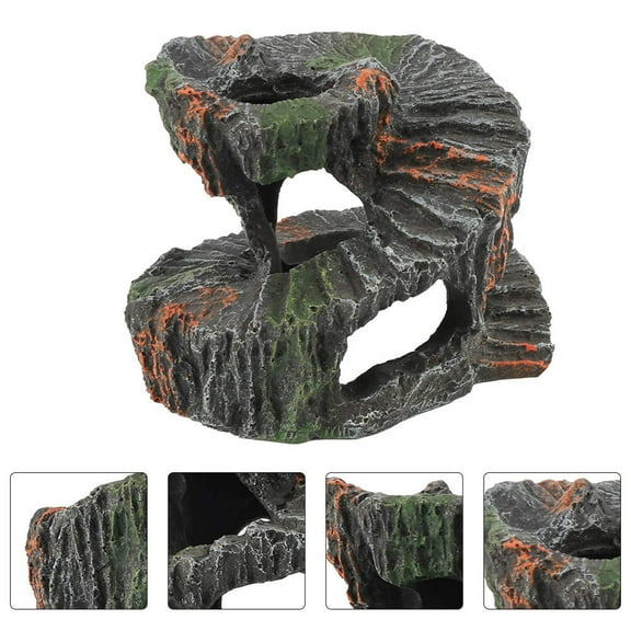 Baluue Reptile Rock Tortoise Climbing Basking Platform Resin 1Set