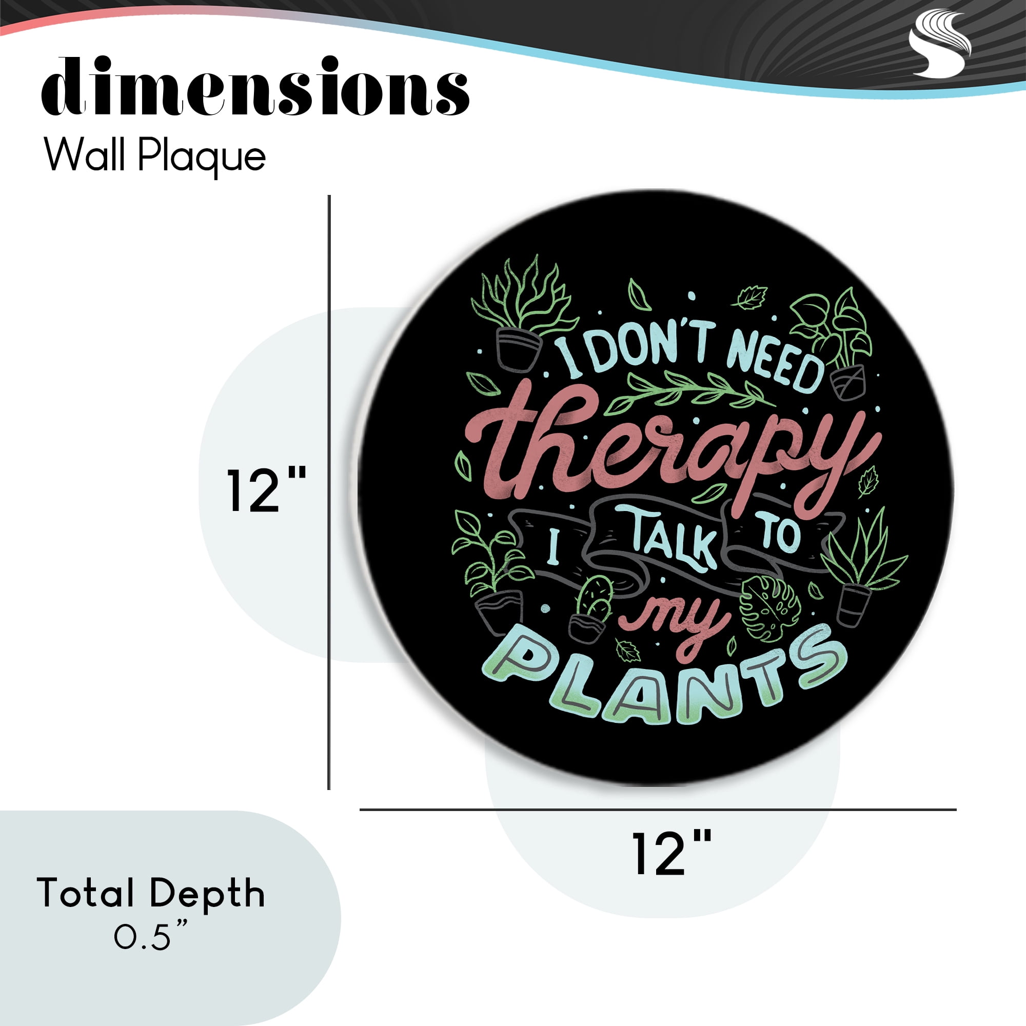 Stupell Industries Don't Need Therapy Talk To Plants Circular Wall Plaque, design by Tobe Fonseca