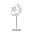 thumbnail image 1 of 1PC LED Night Light Star Moon Table Lamp Rattan Modeling Lamp Christmas Holiday Decoration Lamp Love Modeling Lamp (Moon Holding Stars / without Battery), 1 of 5