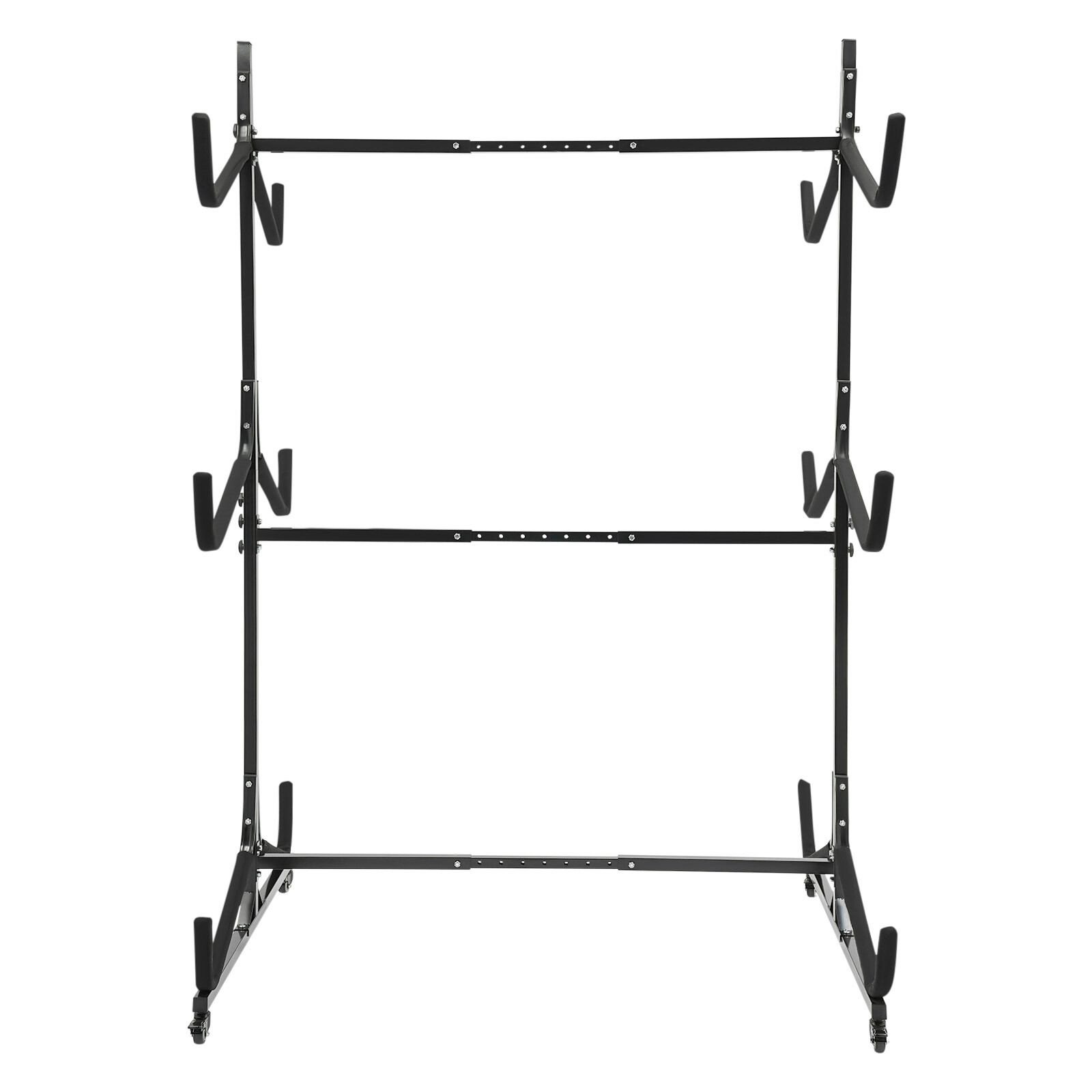 ToppiJoy Adjustable Kayak Storage Rack, Freestanding Kayak Stand with Lockable Wheels, Heavy Duty Metal Stand for Canoe Boat Paddle Board SUP Surfboard Black(3 Tiers)