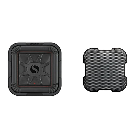 Kicker 46L7T102 L7T L7-Thin 10" Subwoofer, Dual Voice Coil, 2-Ohm & 52GL710 Grill Bundle
