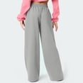 thumbnail image 5 of Wide Leg Sweatpants Women Low Rise Fleece Sweat Pants Elastic Waist Baggy Jogger Pants With Pockets Athletic Comfy, 5 of 8