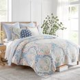 thumbnail image 3 of Levtex Home - Nadita Quilt Set - Twin Quilt and One Standard Sham - Medallion - Blue, Blush, Green and White - Quilt (68x86in.) and Sham (20x26in.) - Reversible - Cotton, 3 of 7