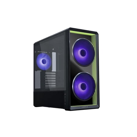 Lian Li LANCOOL 217 INF Black Infinity Mirror Computer Case, Mid-Tower ATX PC Case w/ 3 Pre-Installed Fans, 2x170mm ARGB Fans, 1x140mm, Front Mirror Glass Panel, Optimized Airflow - Black
