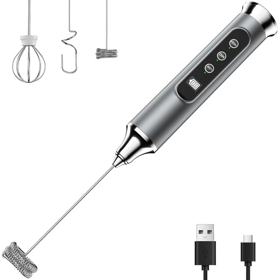 Milk Frother Wand for Coffee, Milk Frother Handheld Coffee Frother, Rechargeable Drink Mixer, Waterproof Electric Whisk