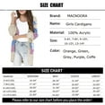 thumbnail image 3 of Girls Open Front Long Sleeve Cardigan Color Block Chunky Knit Oversized Kids Sweaters Coat, 3 of 3