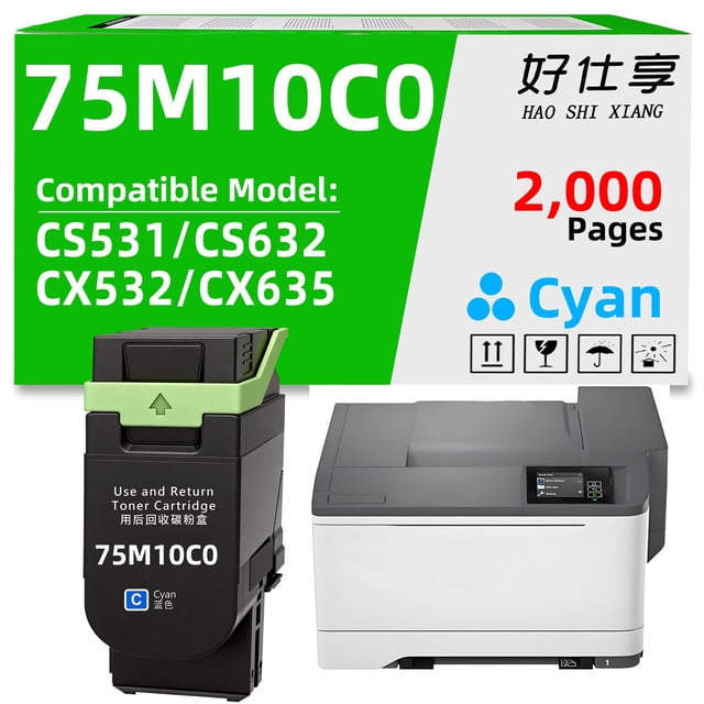 Cartucho de tóner HAO SHI XIANG 75M10C0 cian, 2000 páginas