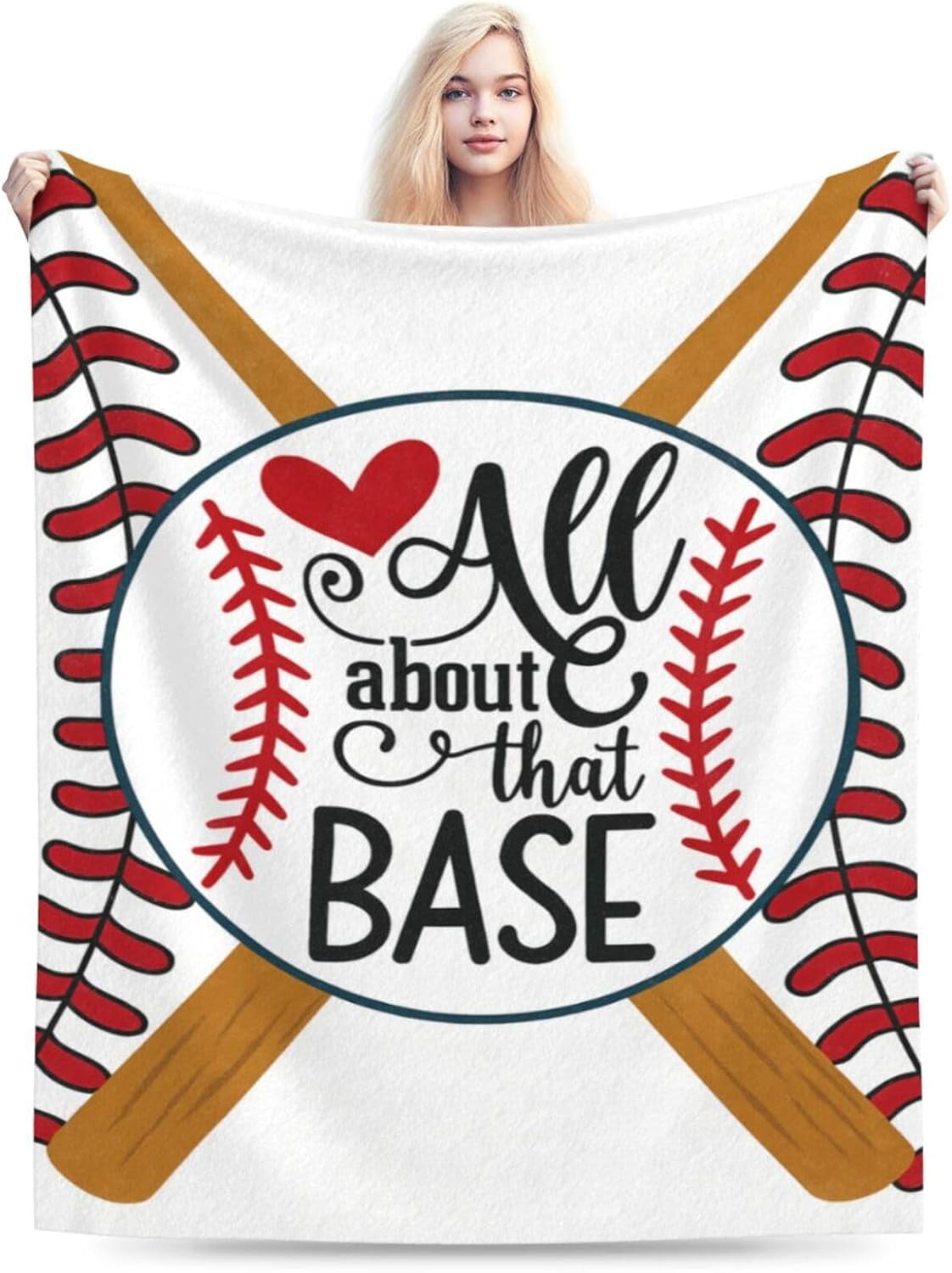 Baseball Blanket Super Soft Warm Fluffy Fleece Flannel Sports Blanket Cozy Fuzzy Plush Stuff Bedding Blankets Gifts for Teens men Users Women Women Adults 80"X60"