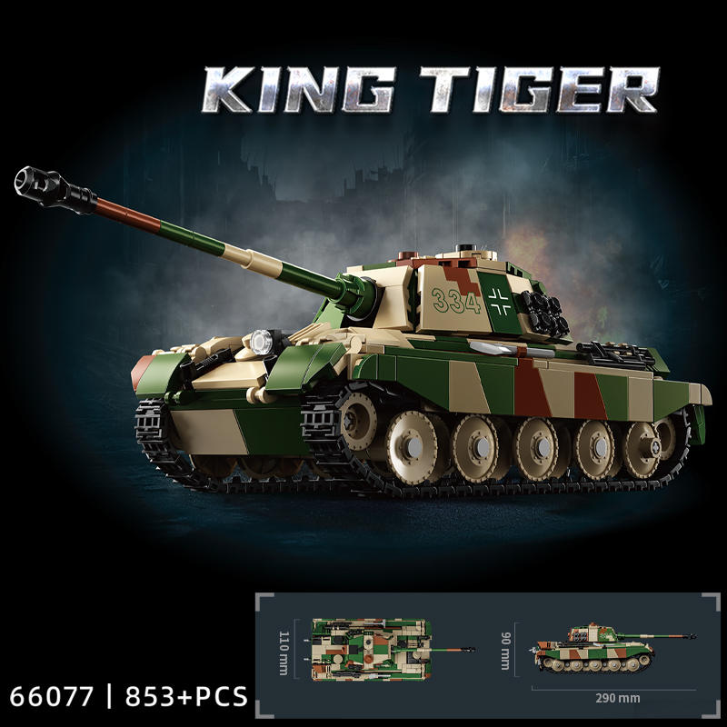 Remocguys WW2 Tiger Tank Heavy Building Sets, Compatible with Lego Army Military Vehicles Model kits Collectible for Adults Boys 14+ 853PCS
