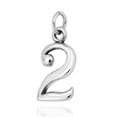 thumbnail image 4 of Trendy .925 Sterling Silver Number 2 Pendant, 4 of 4