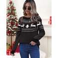 thumbnail image 4 of Cogild Ugly Christmas Sweaters for Womens Tree Gingerbread Man Pattern Sweaters Crew Neck Knitted Sweaters for Womens Warmth Winter Tops, 4 of 7