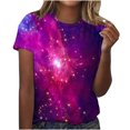 thumbnail image 1 of Fiudx Camisas para Mujer Blusa de Manga Corta Estampada a La Moda para Mujer, Blusas Informales con Cuello Redondo, 1 of 3
