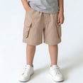thumbnail image 2 of QIUOMBBP Athletic Quick Dry Shorts for Boys Solid Color Cargo Short Pants with Pockets Loose Summer Bottoms Pink 2Years, 2 of 10