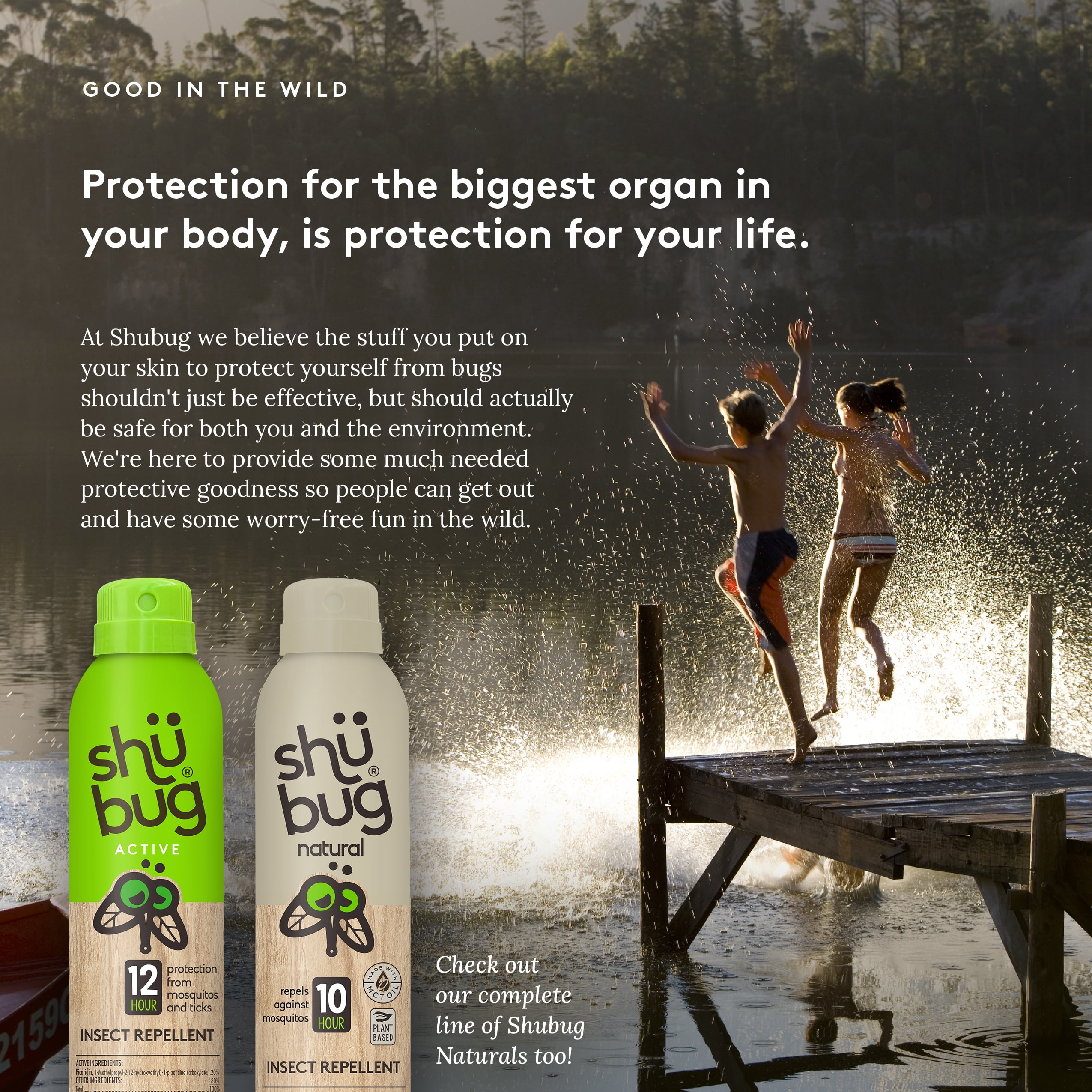 Shubug Active Bug Spray, Deet Free Mosquito Repellent, Picaridin, 5 oz. 360 Spray