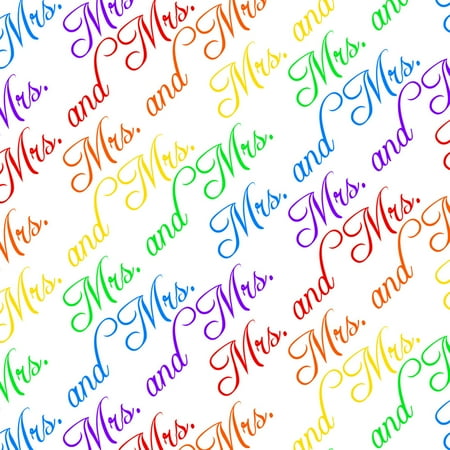 Anniversary Wedding Gift Wrap - Mrs. and Mrs. Rainbow Gay Wedding Premium Gift Wrap Wrapping Paper Roll