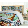 thumbnail image 5 of Ambesonne Humorous Duvet Cover Set, Funny Chaos Bath Animals, Queen, Sea Green Blue and Mustard, 5 of 6