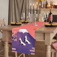 thumbnail image 3 of Japanese Cotton Linen Table Runner for Dining Kitchen, Nature Mountain Sun Blossoms Cherry Scenery Wedding Outdoor Party Tablerunners Decoration, Dresser Scarf Coffee Tablecloth Runners 13x120 Inches, 3 of 9