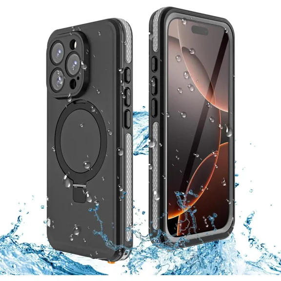 Magnetic Waterproof for iPhone 16 Pro Max Case with [Built-in Screen Protector][Invisible Stand][Fit for MagSafe][360º Full Body Sealed] Rugged IP68 Underwater Case for iPhone 16 Pro Max 6.9"