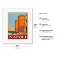 thumbnail image 2 of Naples (Napoli) Italy - Mount Vesuvius and the Bay of Naples - Vintage Travel Poster c.1920 - Fine Art Rolled Canvas Print 11in x 14in, 2 of 4