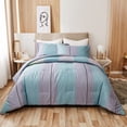 thumbnail image 5 of Peach Leaf Super Soft 100% Cotton 3-Piece Comforter Set with Shams, Full/Queen, Geometric Plaid, 5 of 8