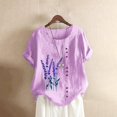 thumbnail image 1 of Puntoco Mujer Casual Tallas grandes O-cuello Impreso Botón suelto Túnica Camisa Blusa tops Puntoco Puntoco-3855, 1 of 3