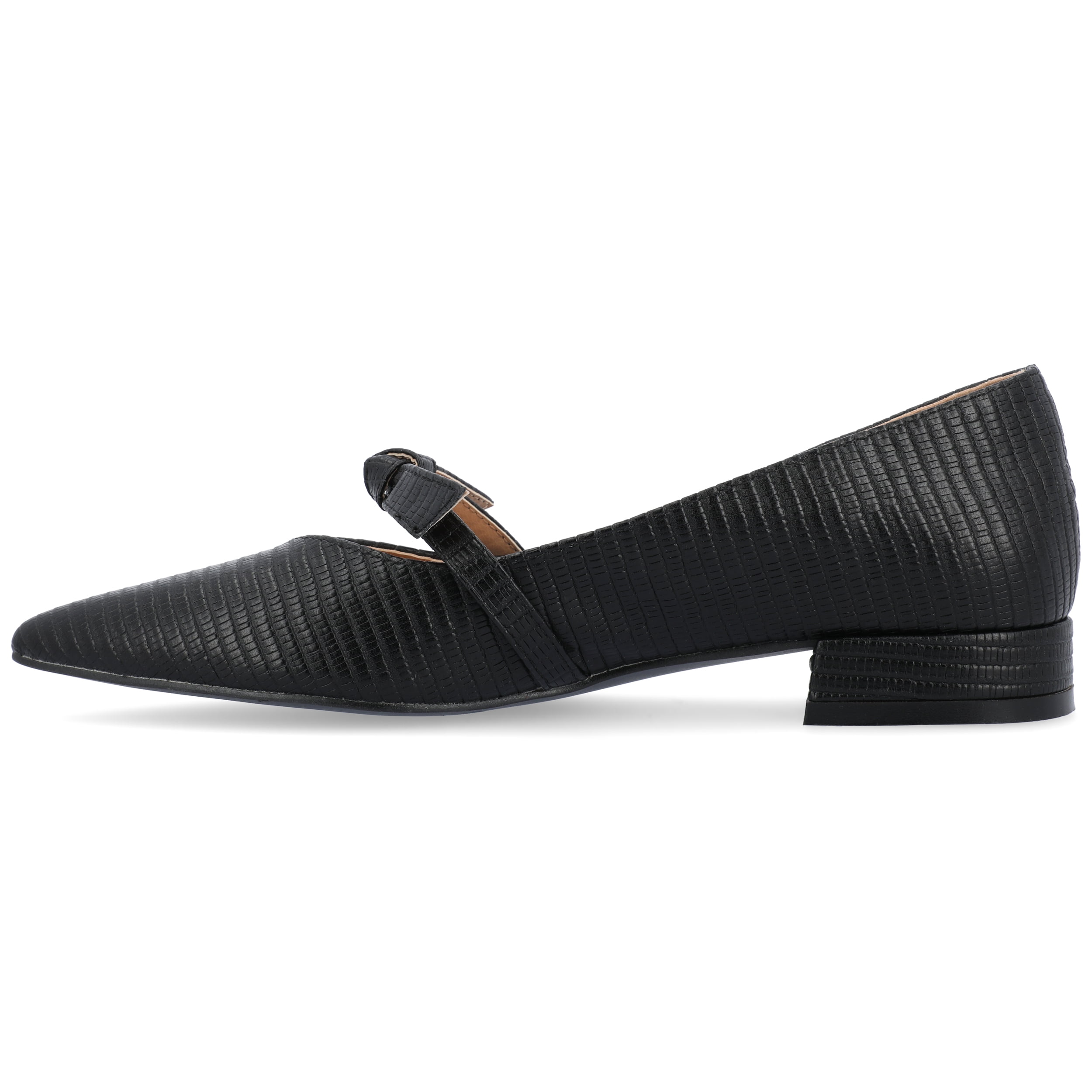 Journee Womens Cait Textured Material Slip On Mary Jane Flats, Widths Available
