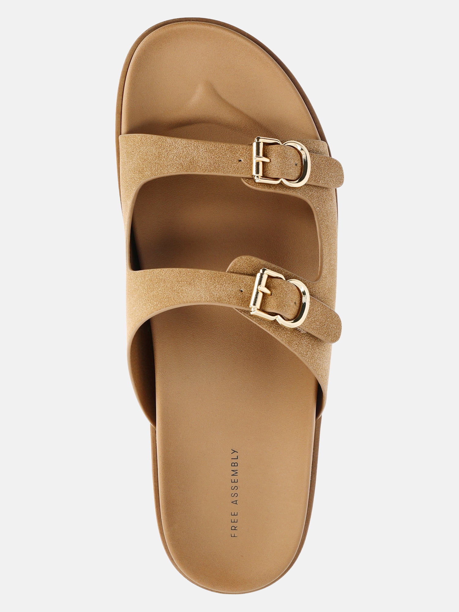 Free Assembly Women's Double Strap Footbed Slide Sandals