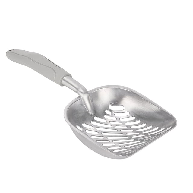 Catada de Para Gato, Buque de Cabecera de Gatito de Acero inoxidable, Basura de la de Metal de Metal de Gato, Pala Profunda, Espátula de Mascota, Con ergonómico para Caja de Para
