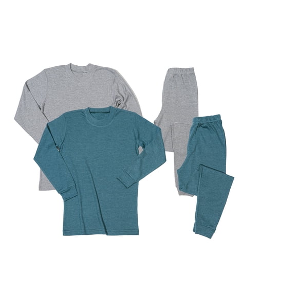 BELIME Set de 2 Pijamas Hombre Adulto, Manga Larga, Cuello Redondo, 2 Piezas por Conjunto