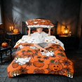 thumbnail image 2 of Homewish Halloween Ghost Pumpkin Twin Duvet Cover, Spider Web Twin Bedding, Bright Orange Black, Pumpkin Bat Reversible 2pcs, 1 Duvet Cover and 1 Pillowcase, 2 of 5