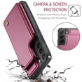 thumbnail image 5 of Feishell for Samsung Galaxy S22 Case with Card Holder, Wallet Case for Women Men with RFID Blocking, Durable PU Leather Kickstand Magnetic Clasp Shockproof Phone Case,Winered, 5 of 9