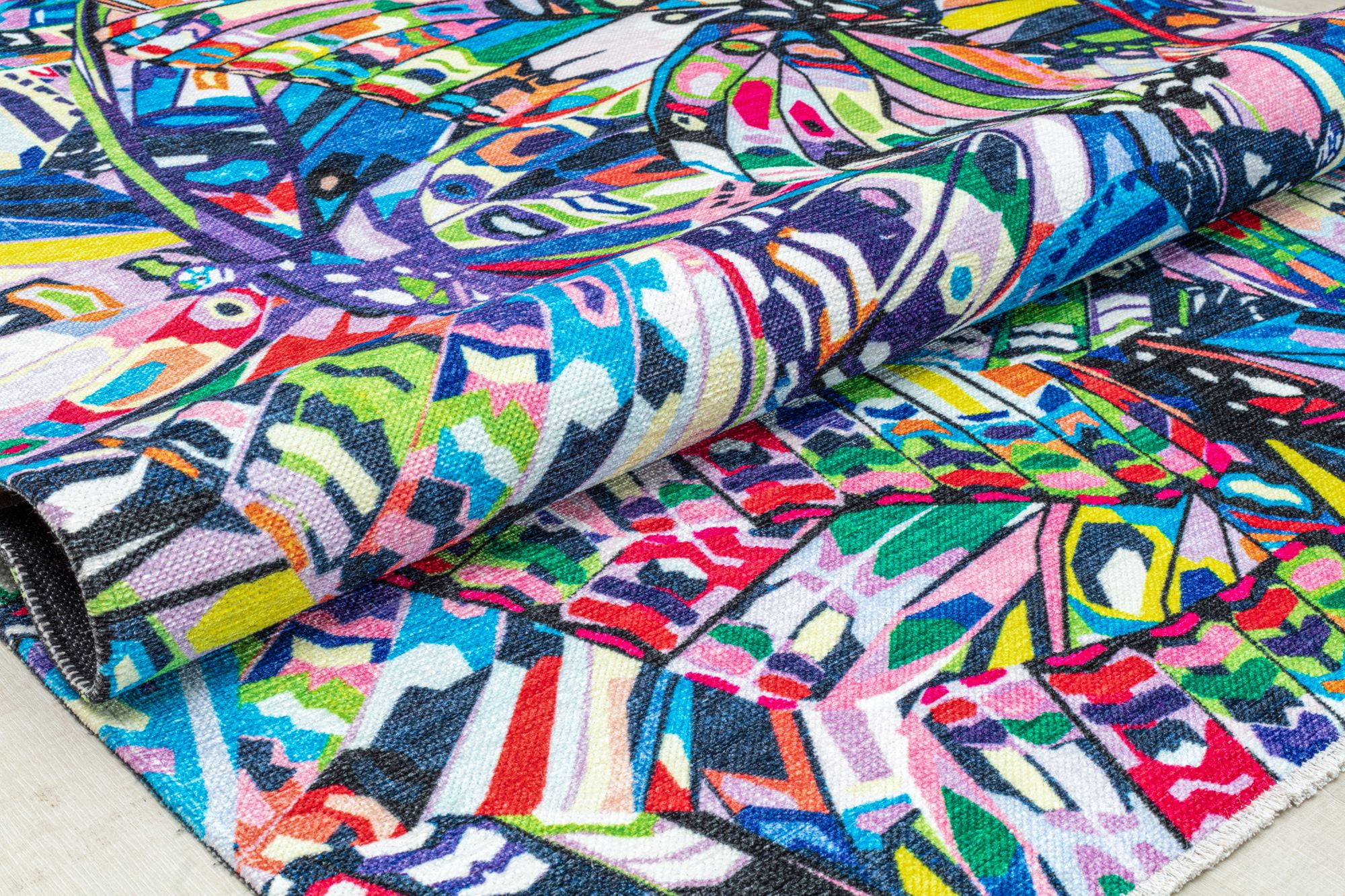 Elizabeth Sutton MI30A Chasing Rainbows Abstract Modern Multicolor Area Rug, 7'10"X10'0"