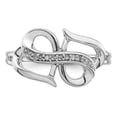 thumbnail image 5 of Infinity Sterling Silver Rhodium Plated Diamond Double Heart Ring, 5 of 6