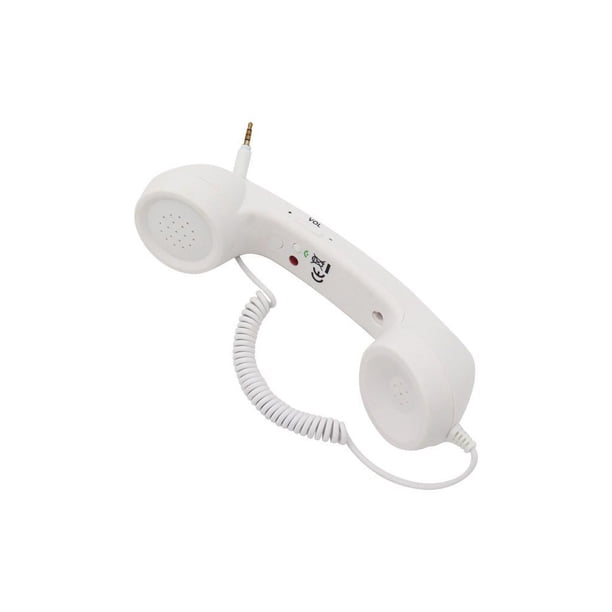 Inteprter Teléfono Auricular Con estilo Confort Auricular Receptor Clásico Universal Receptores de teléfono Auricular móvil Micrófono Videojuegos y accesorios Blanco