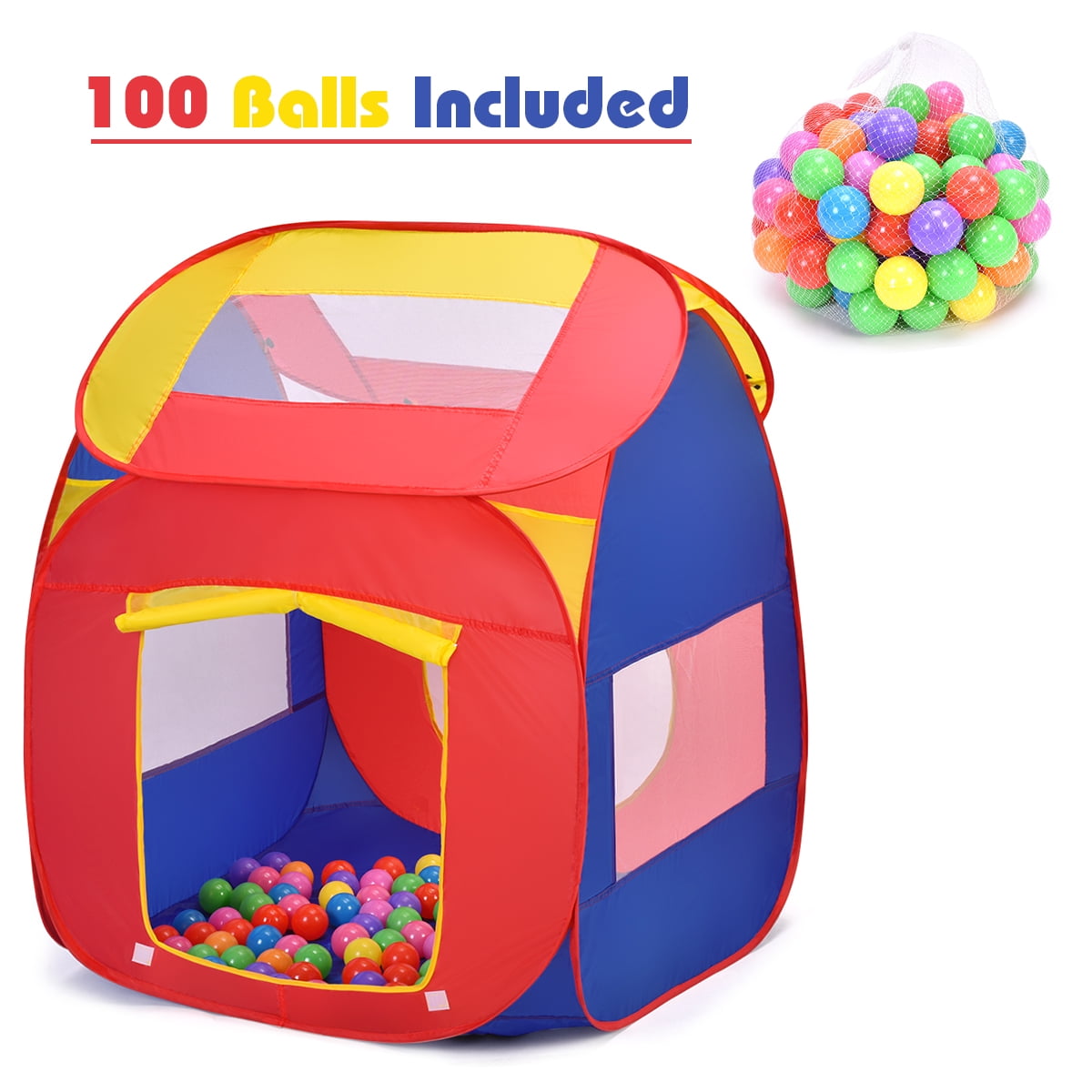 Kids Outdoor Indoor Princess Play Tent Playhouse Toddler Toys with 100 Balls 