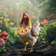 thumbnail image 4 of Decoración navideña de gallinas en forma de enchufe | Estaca de animales de granja para jardín al aire libre | Decoración acrílica de animales para jardín para exhibir en Navidad, 4 of 5