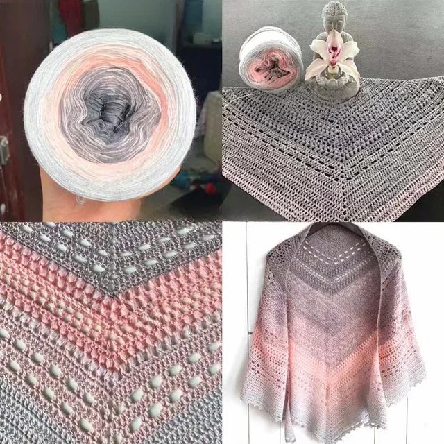 250g Wool Mixed Strands Gradient Color Hand-wound Crochet Shawl Blanket DIY Autumn/winter Hand-knitted Scarf Sweater Wool Thread