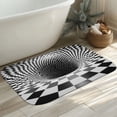 thumbnail image 4 of 1pc Checkerboard Tunnel Absorbent Non-Slip Bathroom Thickened Flannel Rug Decor,Soft,Quick Drying,Suitable For Indoor/outdoor Use,Bathrooms,Bedrooms,Kitchens,Terrace,Laundry Rooms,16"x24", 4 of 7