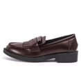 thumbnail image 2 of kkdom Loafer for Women Slip On Leahter Comfort Flat Tassel Shoes Brown Size 9.5, 2 of 6