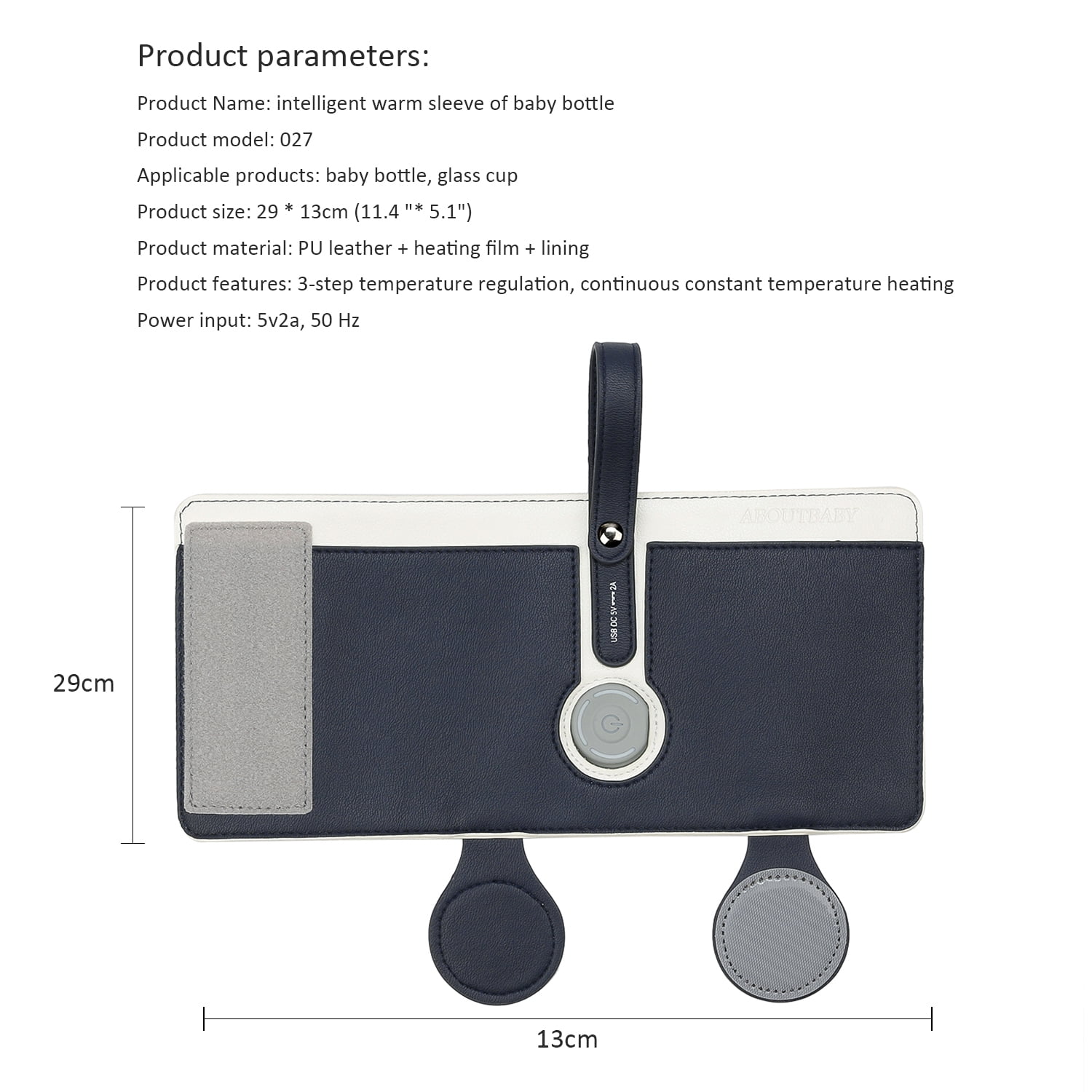 Baby Bottle Warmer USB Adjustable Milk Heating Keeper Milk Bottle Portable Warmer Bag Insulation Thermostat Bag for Travelling Outdoor