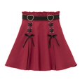 thumbnail image 6 of Wxolcjlv Women's Lace‑Up Pleated Mini Skirts High Waist A‑Line Street Going‑Out Skirts, 6 of 6