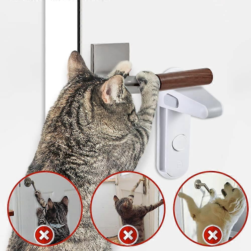Child Safety Door Lever Lock, Baby Safety Door Handle Lock, Easy to Install and Use 3M VHB Adhesive, No Tools or Drills Required (White, 2 Pieces)