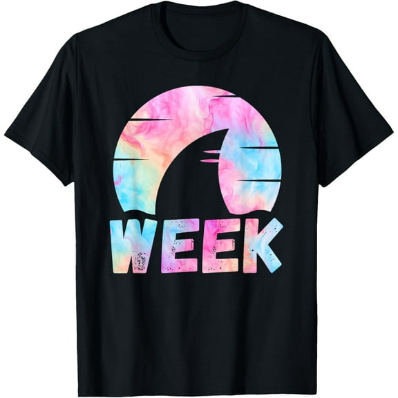 Shark Fin Tie Dye Week 2024 Lover Ocean Wildlife Summer Sea T-Shirt