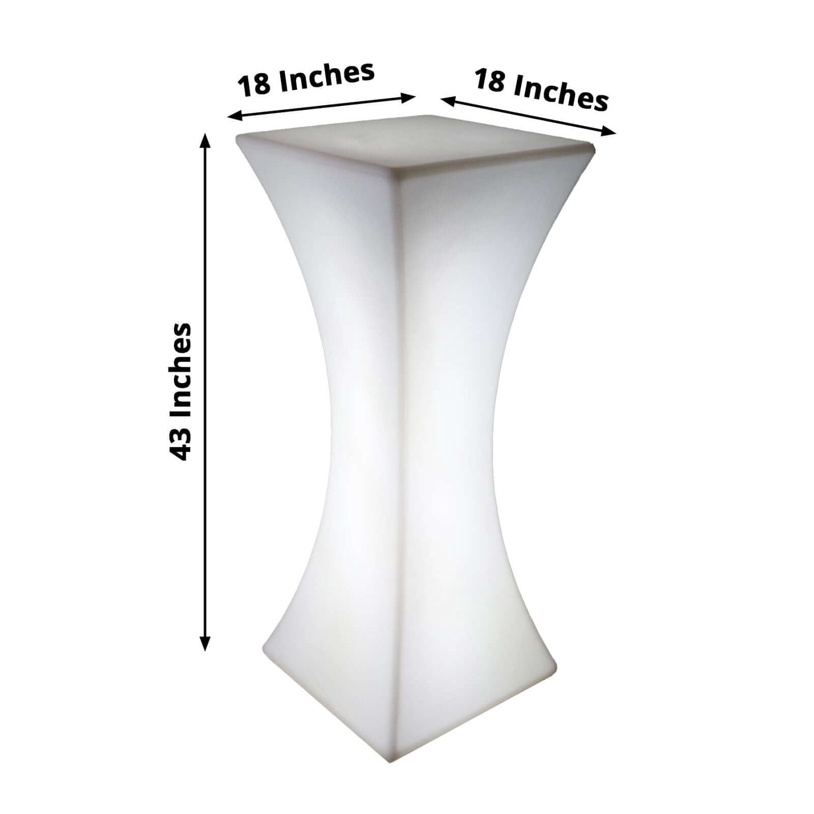 Efavormart 18"x43" Cordless LED Rechargeable Light Up Cocktail Table Furniture - Color Changing, Waterproof with Accessory Bag
