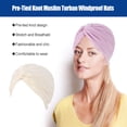thumbnail image 6 of ZTKJ Muslim Turban Hijabs Caps Turbans Pre-Tied Hats Ruffle Bonnet Pleated Breathable Chemo Wrap Patients Headwear beige, 6 of 6