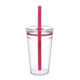 thumbnail image 2 of Queroig Transparent Tritan Straw Tumbler 16oz Colorful Coffee Cup with Lid Cute Leak-Proof Sippy Cup for Iced Coffee Tea Juice Milk, 2 of 7