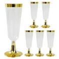 thumbnail image 3 of Clearance!Reusable Plastic Wine Glasses with Gold Rim, 5 Oz Plastic Wine glasses with Stem, 6PCS, 3 of 6