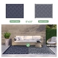 thumbnail image 2 of DEORAB Outdoor Rugs Waterproof Plastic Straw Mat 8'x10' Reversible for RV Patio Deck Beach Blue & Grey, 2 of 8