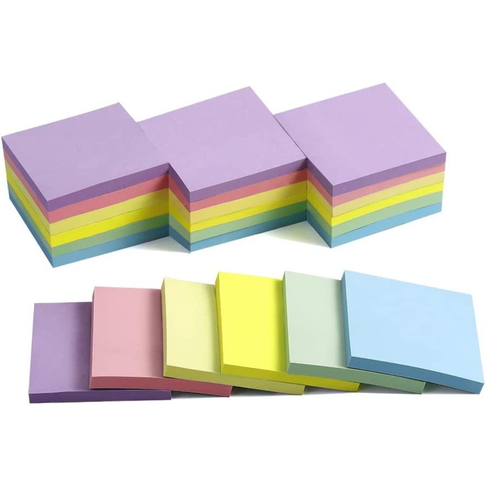 Dsseng 24 Sticky Notes 3x3 Self-Stick Notes 8 multi-color paper message post-it label Bright Color post-it Sticky Notes, 70 Sheets/Pad